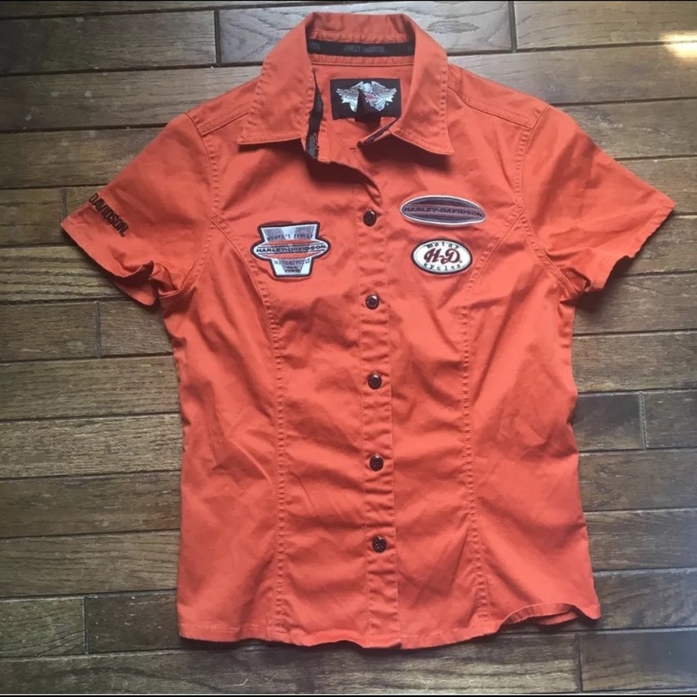 Harley Davidson XS fitted button up shirt